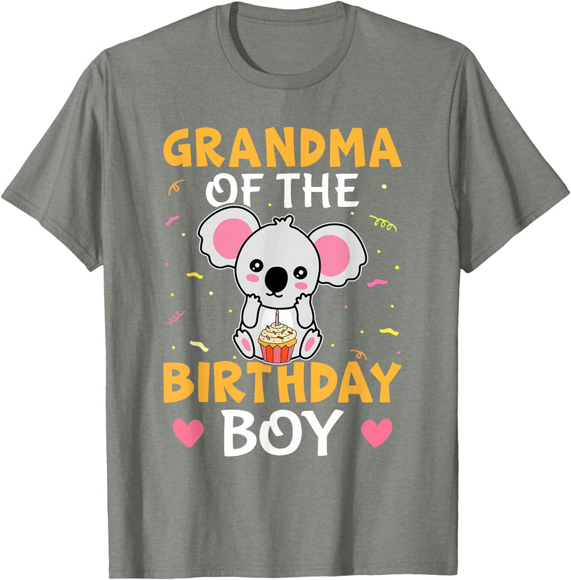 Favorite Grandma Designs For Women Grandma Of The Birthday Boy Koala Bear For Girls T-Shirt - Olive Heather