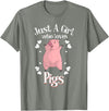 Cool Animal Farmers Year Of Pig Women Girl Designs Funny Just A Girl Who Loves Pigs Gift | Cute Mini Piggy Kids T-Shirt - Olive Heather