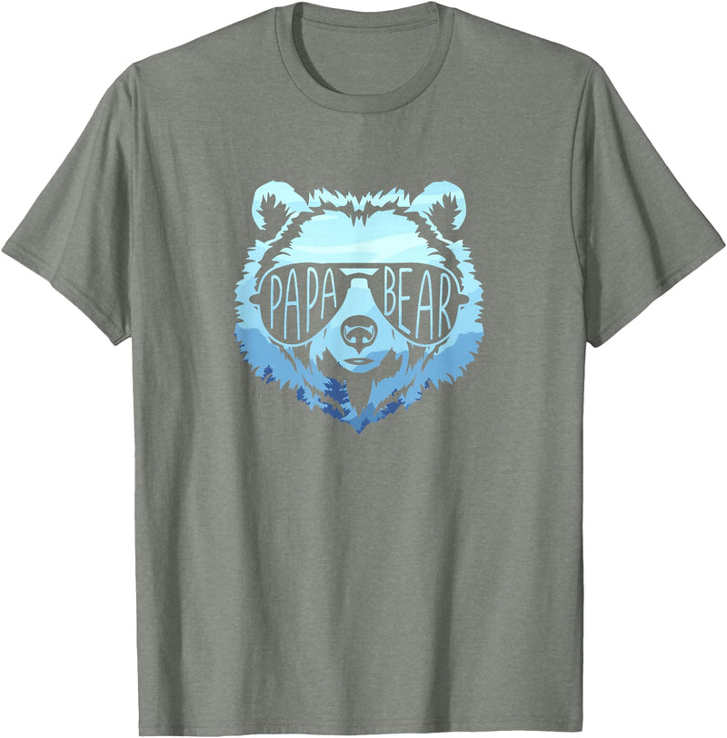 papa Grizzly in sunglasses Papa Bear Vintage Graphic T-Shirt - Olive Heather