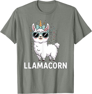 Funny Llamacorn Lover Llama Design Llamacorn Funny Llama Unicorn For Girls Kids Lover Llamacorn T-Shirt - Olive Heather