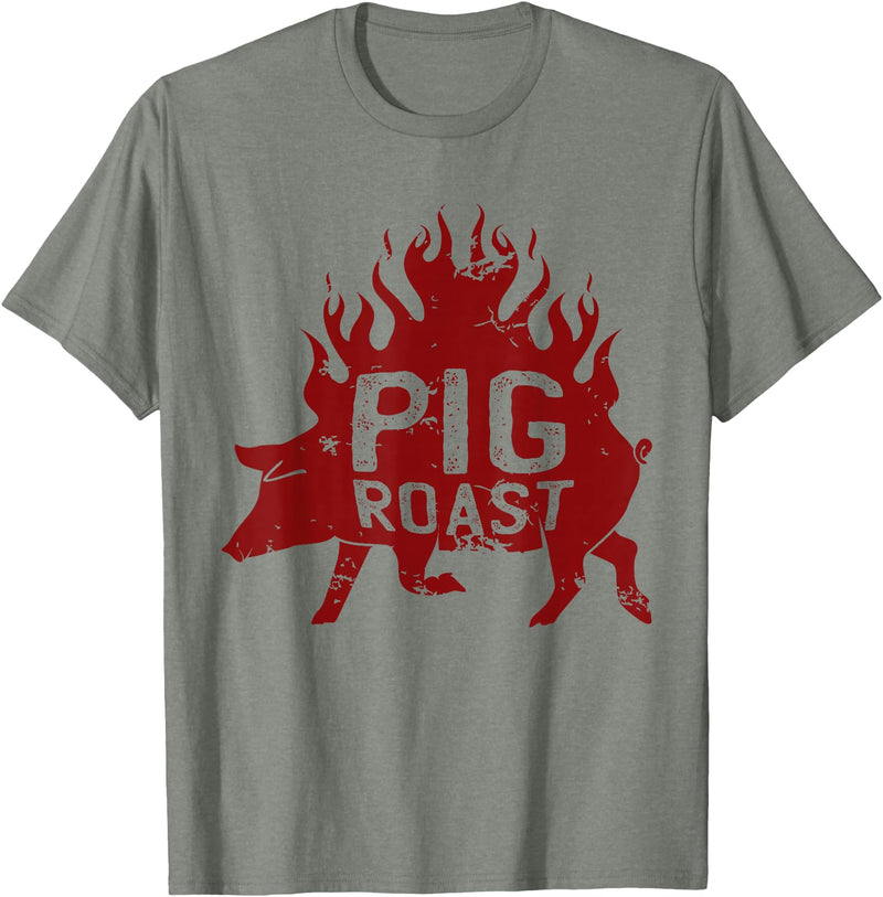 Flavorful Roasted Pork Pig Roast Meat grilling Roast Grilled Barbecue T-Shirt - Olive Heather