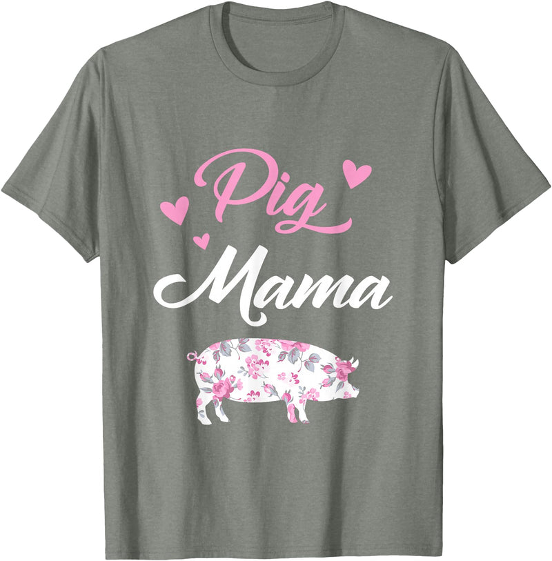 Funny Pig Lover Piggy Squad Gift For Women Pig Mama Funny Pig Mom Gift For Women Piggy Squad T-Shirt - Olive Heather