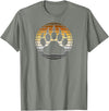 TeePanic LGBTQ Vintage Distressed Gay Bear Pride Claw Silhouette Horizon T-Shirt - Olive Heather