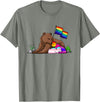 Free Hug LGBT Gay Transgender Pride Support Gift Bear Mom Free Hug LGBT Gay Transgender Pride Accepting Shirt T-Shirt - Olive Heather