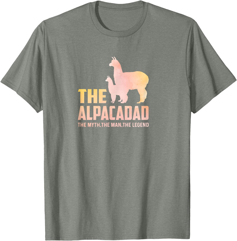 Daddy Llama Shirt Co. The Alpaca Dad Funny Llama Alpaca Lover Papa Fathers T-Shirt - Olive Heather