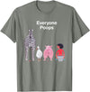 Everyone Poops Funny Zebra Pig Toilet Humor Tees Everyone Poops Funny Zebra Pig Toilet Humor T-Shirt - Olive Heather