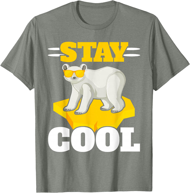 Polar Bear Antartica Arctic SteMi Apparel Stay Cool Polar Bear Arctic Animal Ice Bear Lover T-Shirt - Olive Heather