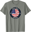Bear Lake Souvenir Cabin Bear Lake - Patriotic Idaho Souvenir T-Shirt - Olive Heather