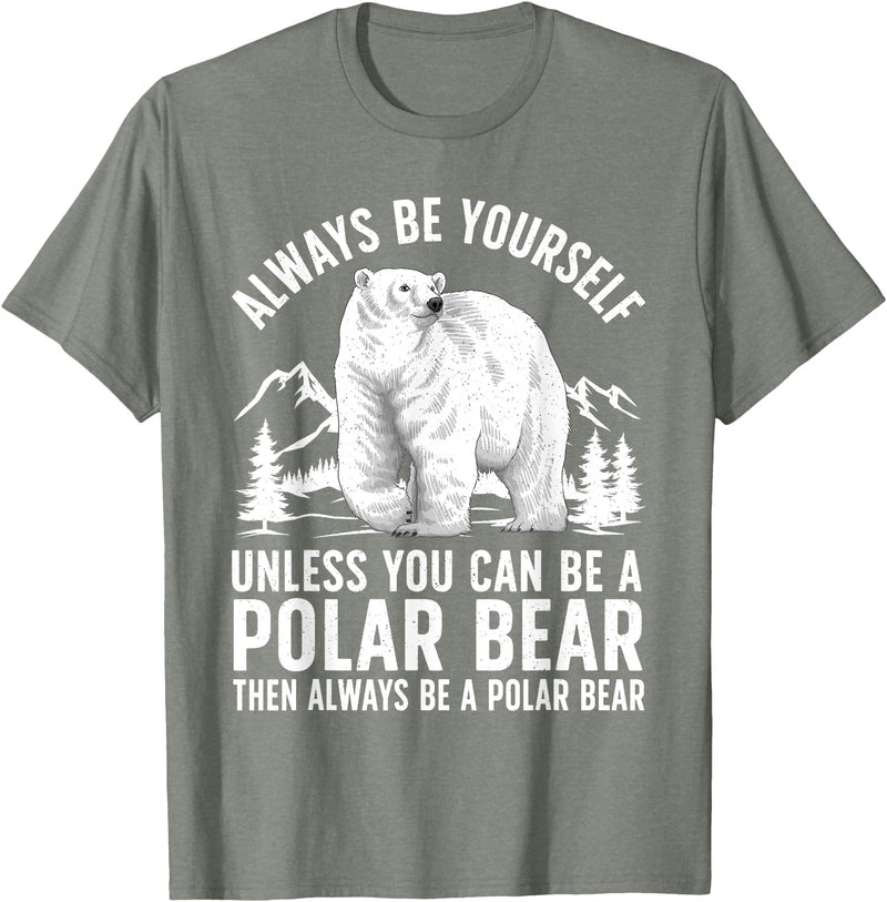 Polar Bear Gift Polar Bear Accessories & Stuff Cool Polar Bear Design For Men Women Animal Polar Bear Lover T-Shirt - Olive Heather