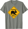 Australia Retro Koala Co. Koala Bear Warning Sign - Drop Bears Funny Koalas Australia T-Shirt - Olive Heather