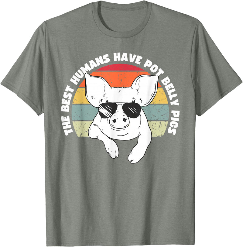 Pot Belly Pig by AKH Pot Belly Pig, The Best Humans Have Pot Belly Pigs T-Shirt - Olive Heather