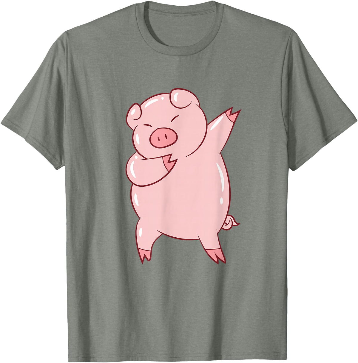 Cute Pig Tees Dabbing Pig Cute Pigs Dab Farmer Funny Pig T-Shirt - Olive Heather