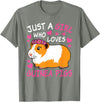 EDILILU Just A Girl Who Loves Guinea Pigs Cute Guinea Pig Lover T-Shirt - Olive Heather