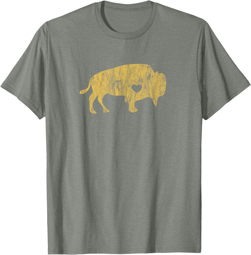 I Love Wild Buffaloes Gift Company I Love Buffaloes Golden Buffalo Bison Lover Gift Ideas T-Shirt - Olive Heather
