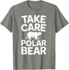 Humdinger Tees Take Care Polar Bear T-Shirt - Olive Heather