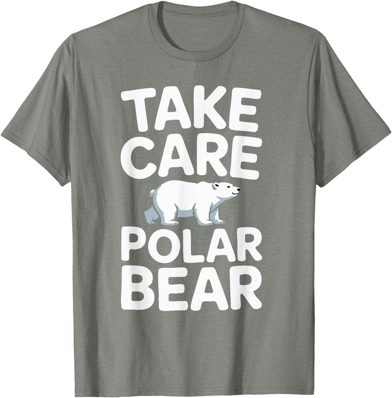 Humdinger Tees Take Care Polar Bear T-Shirt - Olive Heather