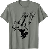 Flying Pig Funny Animals Flying Pig with Wings Fly Pig Lovers T-Shirt - Olive Heather