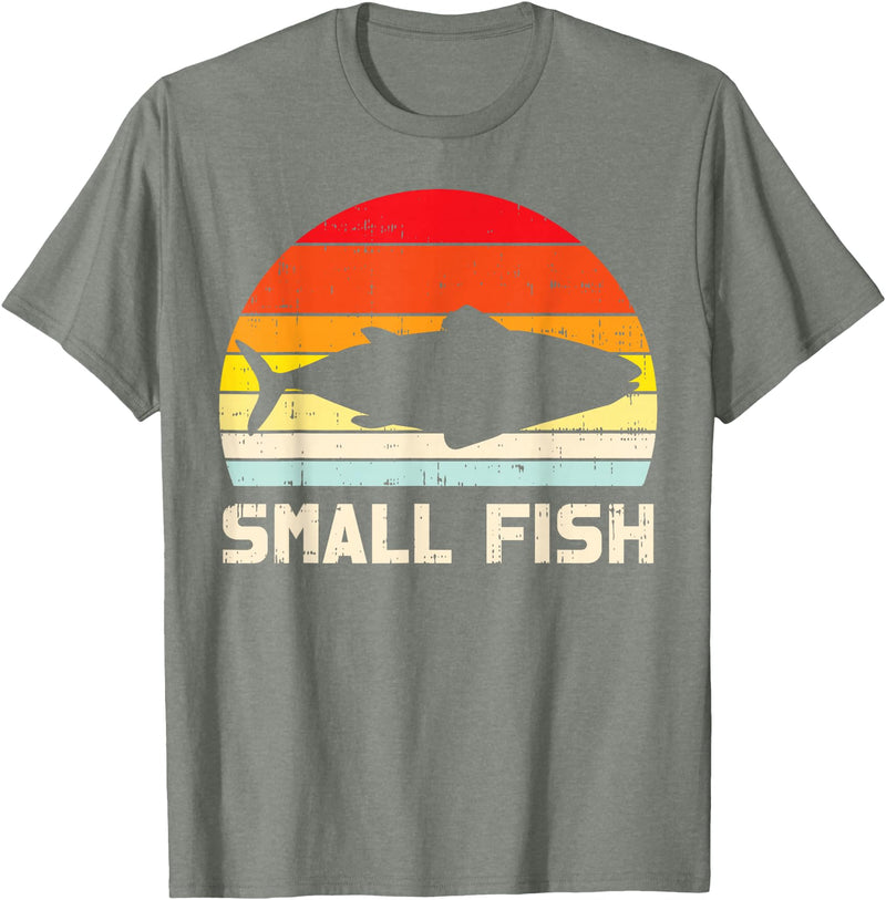 BoredKoalas Fish Fishing Shirts Fisherman Gifts Small Fish Retro Bass Fishing Family Matching Son Boys Gift T-Shirt - Olive Heather