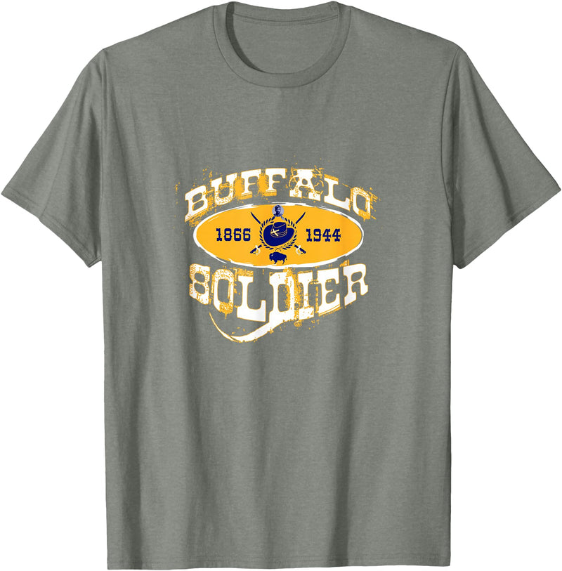Historically Tee Buffalo Soldier T-Shirt - Olive Heather