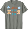 Family Birthday Bear Gifts Aunt of The Birthday Boy Bear 1st Birthday Party Boy T-Shirt - Olive Heather