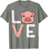 Pig Lover Shirts For Men Women Kids Love Pig Cute Hog Farmer Swine Farm Animal Women Kids Men T-Shirt - Olive Heather