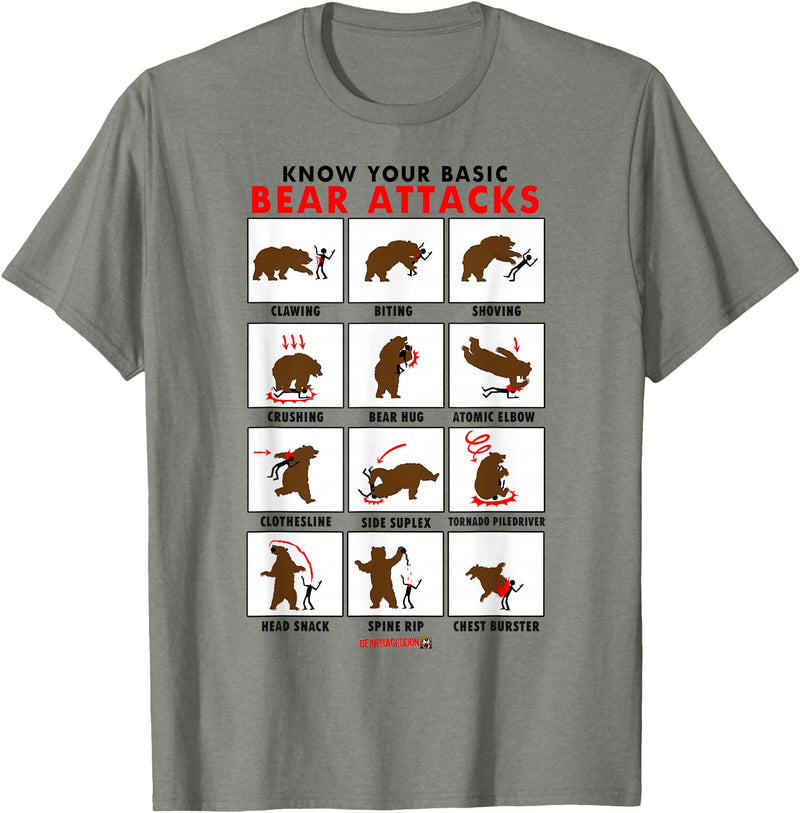 Bearmageddon Basic Bear Attacks Shirt T-Shirt - Olive Heather
