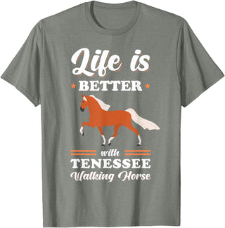 Tennessee Walking Horse Design Life is better with Tennessee Walking Horse T-Shirt - Olive Heather