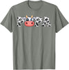 ETHRLO cow im one birthday decorations Shirts Papa Cow Print Cowboy Animal Pattern Farmer Cow Father Papa T-Shirt - Olive