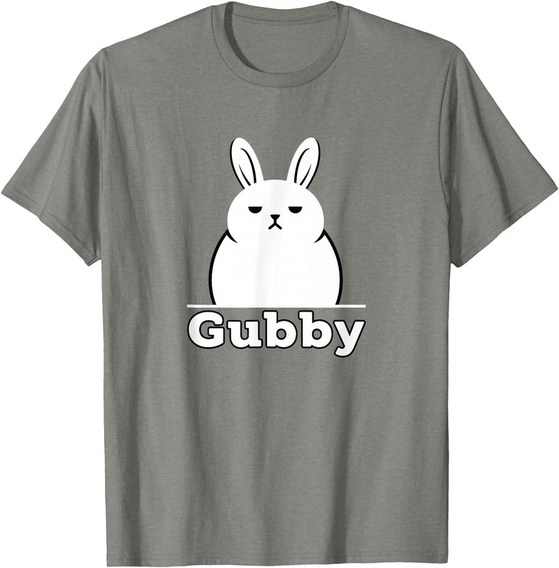 Gubby Rabbit Anime Funny Character Cute Grumpy Bunny T-Shirt in Olive Heather
