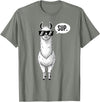 Funny Llama lover Co Alpaca Llama with Sunglasses Sup T-Shirt - Olive Heather