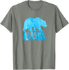 Wild Animal Alaska State Animal Polar Bear Ice Souvenir T-Shirt - Olive Heather