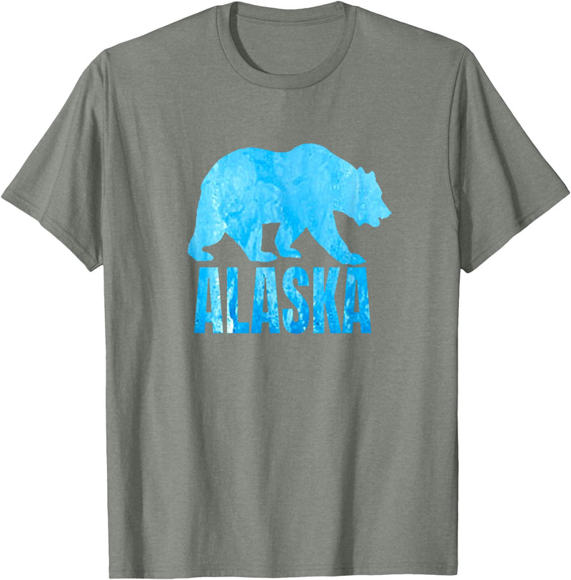 Wild Animal Alaska State Animal Polar Bear Ice Souvenir T-Shirt - Olive Heather