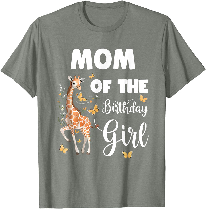 Giraffe Birthday Party by LazyPanda Giraffe Mom of the Birthday Girl Matching Family T-Shirt - Olive Heather