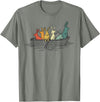 Pretty Rabbits in Retro Colors in a Boat - Bunny Rabbit T-Shirt in Olive Heather