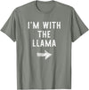 Im With The Llama Halloween Costume I’m with The Llama Funny Halloween Couple Costume T-Shirt - Olive Heather
