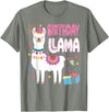 Family Matching Llama Birthday Party Supplies Birthday Llama Girl Birthday Party Llama Birthday Theme T-Shirt - Olive Heather