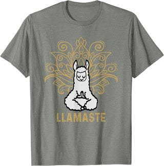 Lama Llamaste Family Summer Sport Yoga Gift Tees Llamaste Yoga Gift For Men Women Kids Lover Llama Yoga T-Shirt - Olive Heather
