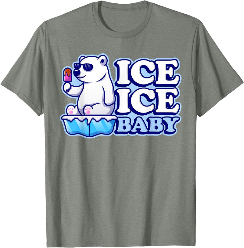 Save Our Cuddly Snow BEars Ice Ice Baby Polar Bears T-Shirt - Olive Heather