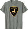 Llamaghini Apparel Co Llamaghini Funny Hillarious Llama Emblem Parody Fun Design T-Shirt - Olive Heather