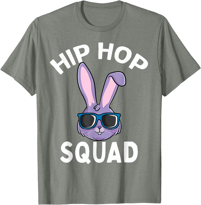Hip Hop Squad Funny Happy Easter Bunny Rabbit Children Boys T-Shirt in Olive Heather