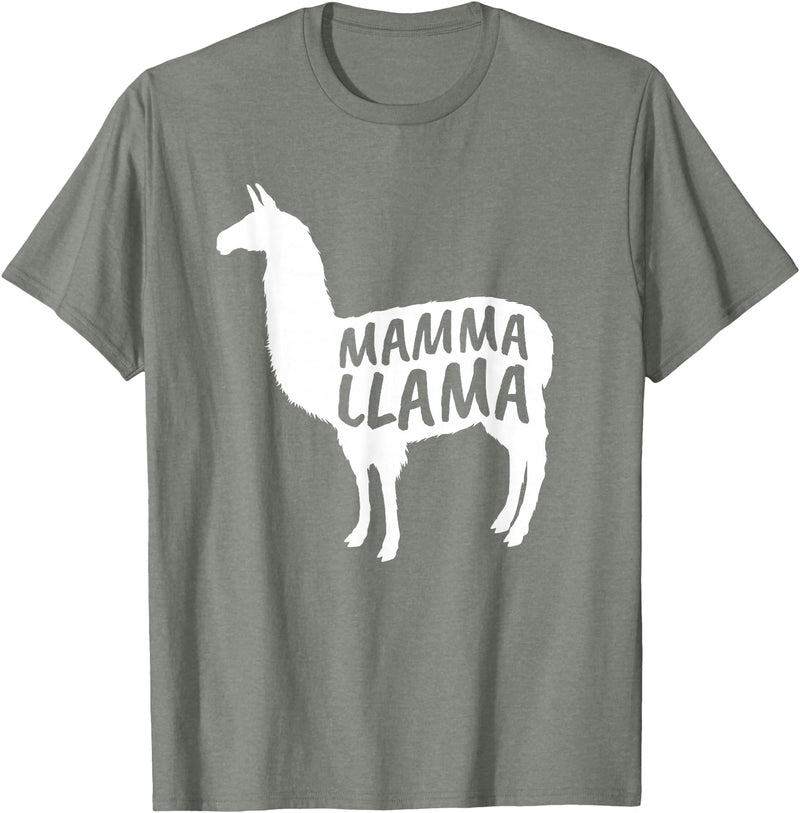 Mamma Llama T Shirt Mamma Llama Tshirt Alpaca Lover Shirt T-Shirt - Olive Heather