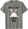World's Best Bunny Mom - Rabbit for Rabbit Lover T-Shirt in Olive Heather