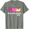 EDILILU Peace Love Guinea Pigs Cute Guinea Pig Lover Women Girls T-Shirt - Olive Heather