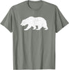 CALIFORNIA REPUBLIC GRIZZLY BEAR APPAREL California Grizzly Bear State Flag CALI Republic Silhouette T-Shirt - Olive Heather