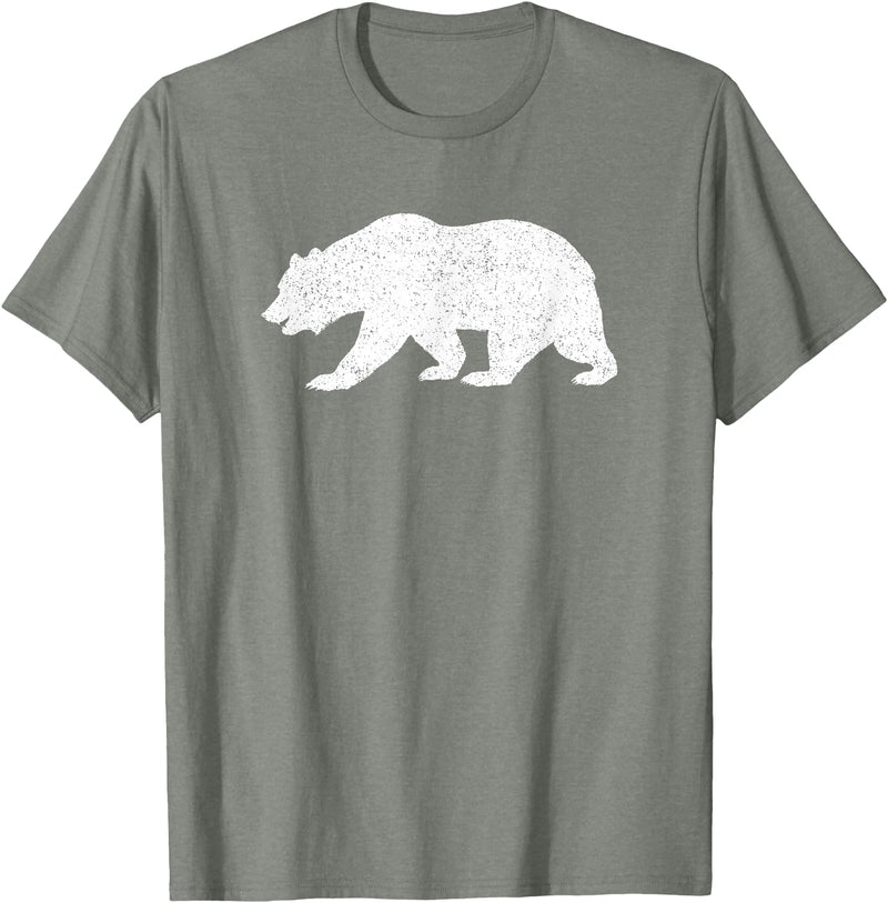 CALIFORNIA REPUBLIC GRIZZLY BEAR APPAREL California Grizzly Bear State Flag CALI Republic Silhouette T-Shirt - Olive Heather