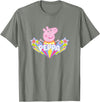 Peppa Pig Shooting Stars Cute Retro Logo T-Shirt - Olive Heather