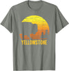 Yellowstone National Park Bison Clothing Co Yellowstone National Park Wyoming Buffalo Bison T-Shirt - Olive Heather