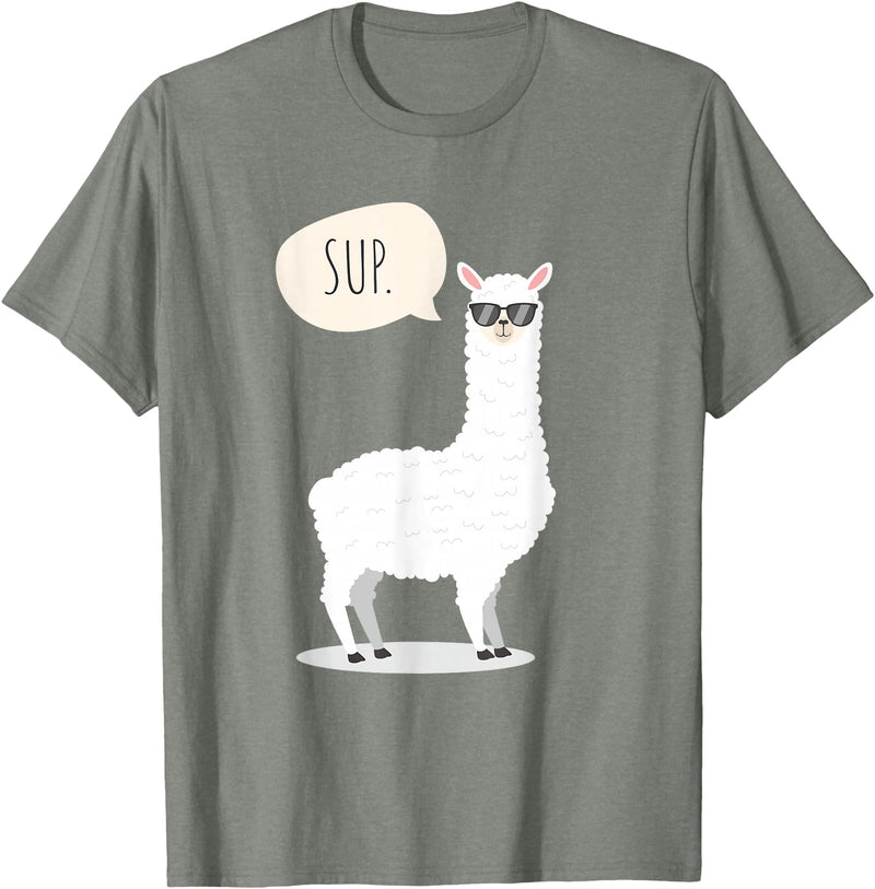 Funny & Cute Llama Gifts by OMG Sup No Drama Llama Alpaca T-Shirt - Olive Heather
