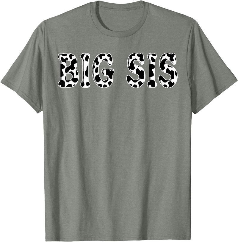 Cow Pattern Print Family Matching Birthday Apparel Cow Big Sis Birthday Family Matching Girl Boy Farm Birthday T-Shirt -