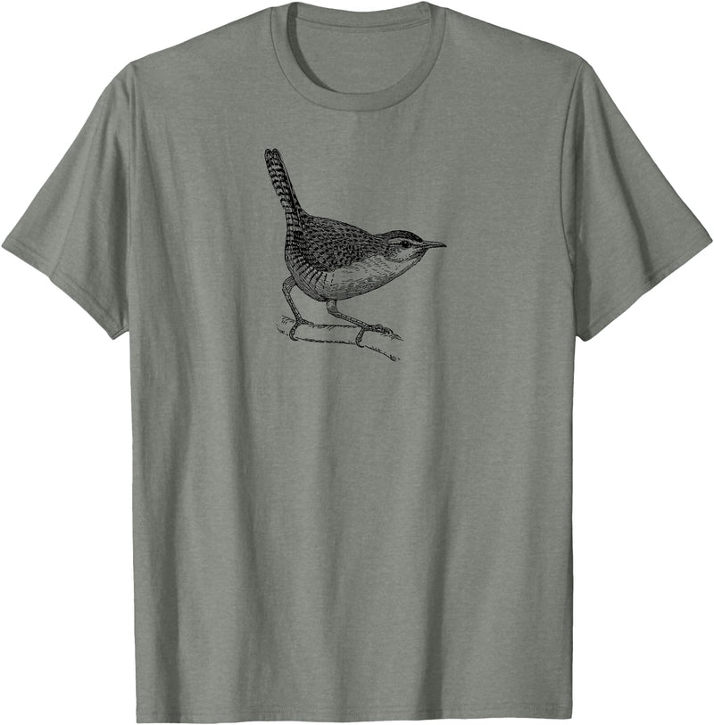 Birding Ornithologist Birds Wren Bird T-Shirt - Olive Heather